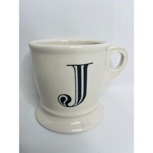 Anthropologie Monogram J Mug White And Black 10oz Stamped